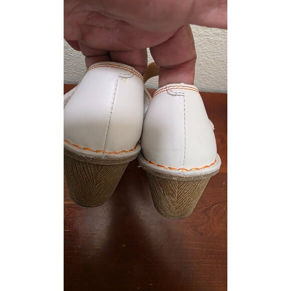 Clarks White Leather Adjustable Strappy Wedge Sandals Womens Size 9 - Picture 4 of 8